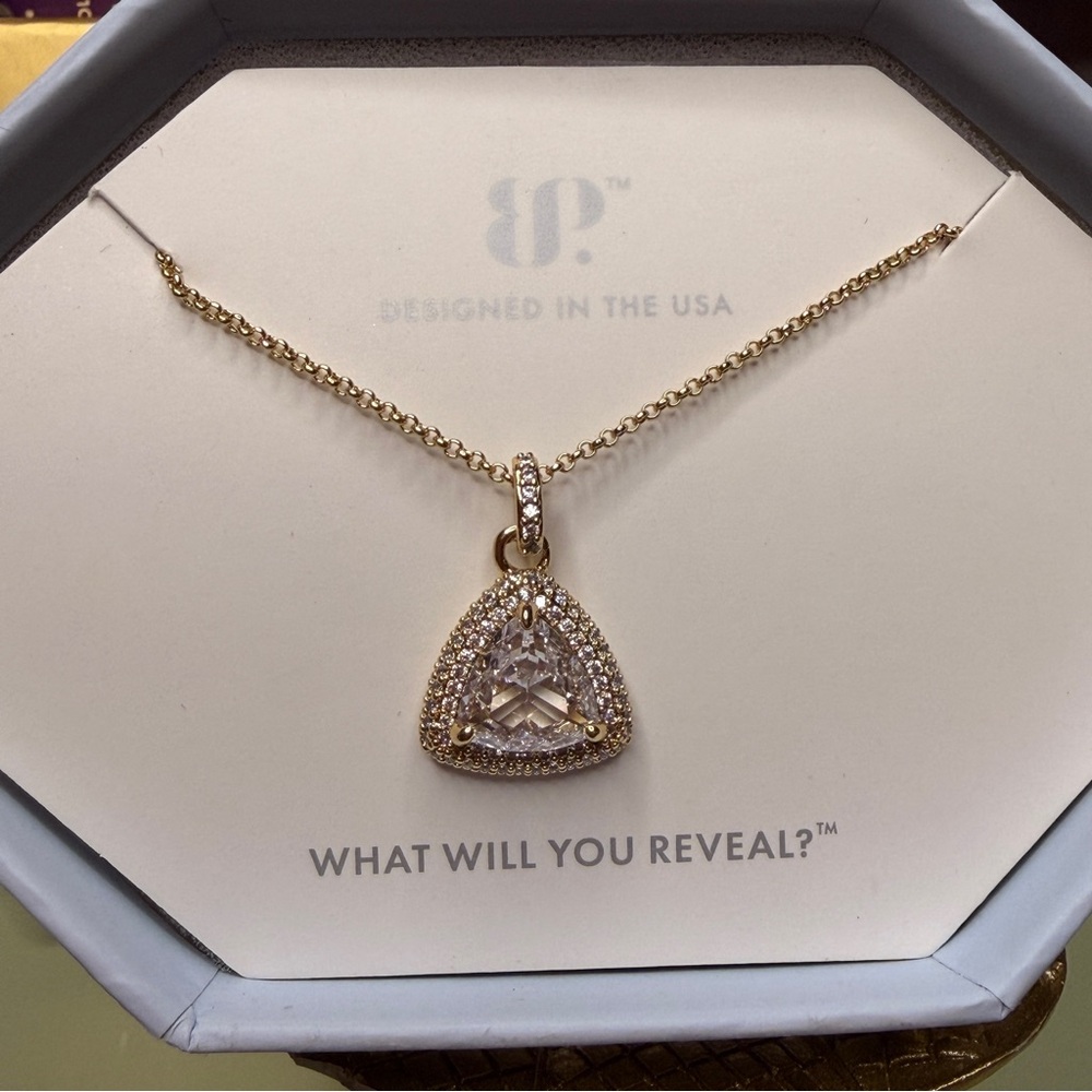 Bomb party Elegant Gold and Diamond CZ Pendant Necklace